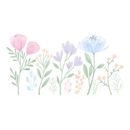 Adesivo de Parede Infantil Jardim de Flores - Candy Color - 1