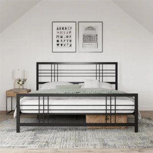 Cama Casal Robusta Aço Ferro Tamanho Padrão 138cmx188cm Cor Cinza Estilo Industrial Mobbili Ca-04