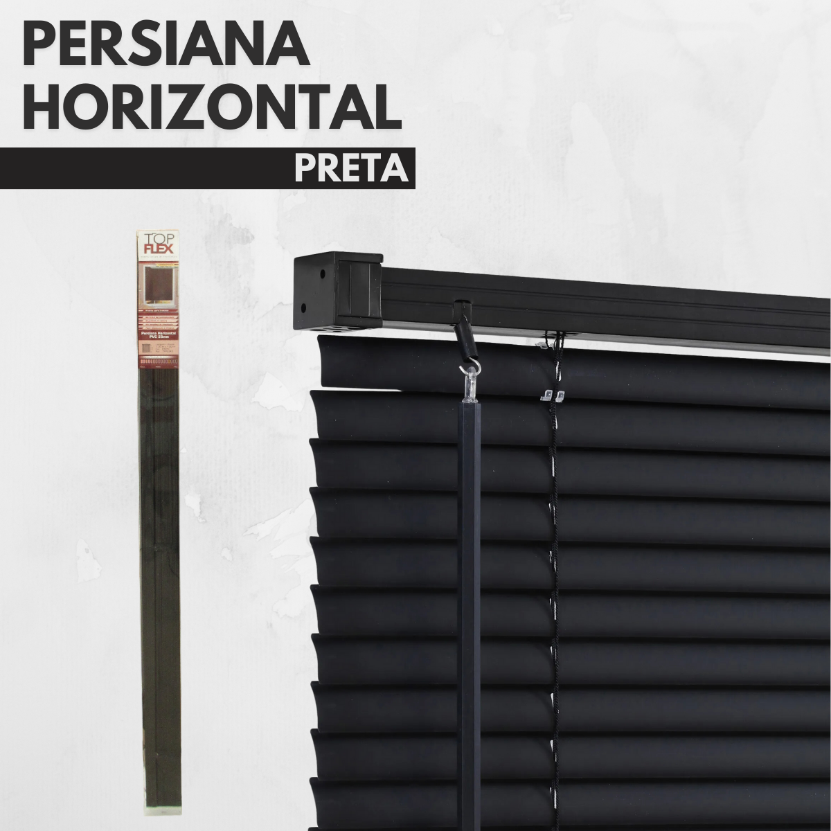 Persiana Horizontal Pvc 25mm Block 100larg X 220alt Preta - 5