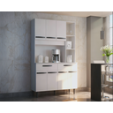 Ver imagem 2 de Armário Cozinha Compacta Malu 7 Portas 2 Gavetas MDP/MDF  branco Poquema Móveis