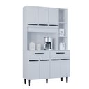 Ver imagem 4 de Armário Cozinha Compacta Malu 7 Portas 2 Gavetas MDP/MDF  branco Poquema Móveis