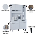 Ver imagem 3 de Armário Cozinha Compacta Malu 7 Portas 2 Gavetas MDP/MDF  branco Poquema Móveis