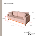 Ver imagem 4 de Sofá Rússia | Base de Madeira & Tecido Acquablock Impermeável | 3 Lugares | Medida 200cm | Linhão