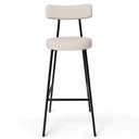 Ver imagem 6 de Kit 02 Banquetas Altas Bar Cozinha Sala De Jantar Estrutura Em Aço Milão F01 Linho Bege - Lyam