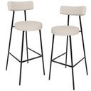 Ver imagem 1 de Kit 02 Banquetas Altas Bar Cozinha Sala De Jantar Estrutura Em Aço Milão F01 Linho Bege - Lyam