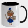 Caneca Branca com Interna Preta Y5 Ogum Candomblé Desenho - 1