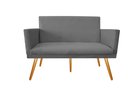 Ver imagem 1 de Namoradeira Nina Decorativa Suede Cinza 2 Lugares Pés Madeira Ms Decor