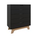Ver imagem 1 de Cômoda 5 Gavetas 80cm Alice - Preto
