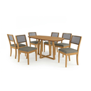 Ver imagem 2 de Conjunto Mesa de Jantar Elma e 6 Cadeiras com Telinha Lola em Madeira Maciça Cinza Mescla