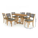 Ver imagem 3 de Conjunto Mesa de Jantar Elma e 6 Cadeiras com Telinha Lola em Madeira Maciça Cinza Mescla