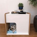 Ver imagem 2 de Mesa de Cabeceira Cama Pet Cães 45x55x60 Branco e Madeirado
