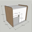 Ver imagem 4 de Mesa de Cabeceira Cama Pet Cães 45x55x60 Branco e Madeirado