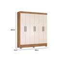 Ver imagem 2 de Guarda Roupa Solteiro 6 Portas Verso Cinamon/Off Demóbile