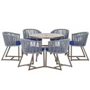 Ver imagem 1 de Mesa e 6 Cadeiras Jantar Noronha Marrom E10 Trama Original Prata