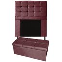 Ver imagem 1 de Kit Cabeceira + Calçadeira Baú Copenhague Solteiro 120cm Suede - Renascer Decor:Vinho