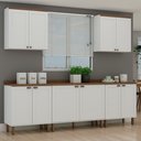 Ver imagem 1 de Armário de Cozinha Completa Iluminata 2,80m 8 Peças Branco/ébano - Genialflex