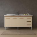 Ver imagem 3 de Balcão de Cozinha para Pia 1,40 Carina - Savana/off-white