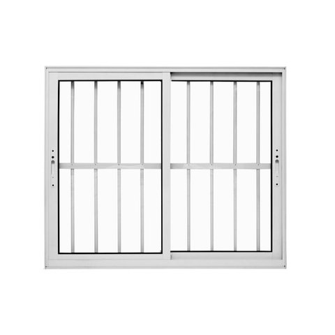 Janela 2 Folhas de Correr com Grade Alumínio Branco 120x150 Linha 25