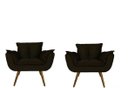 Ver imagem 1 de Kit 02 Poltronas Decorativa Sala E Recepção Opala Suede Marrom- LM DECOR