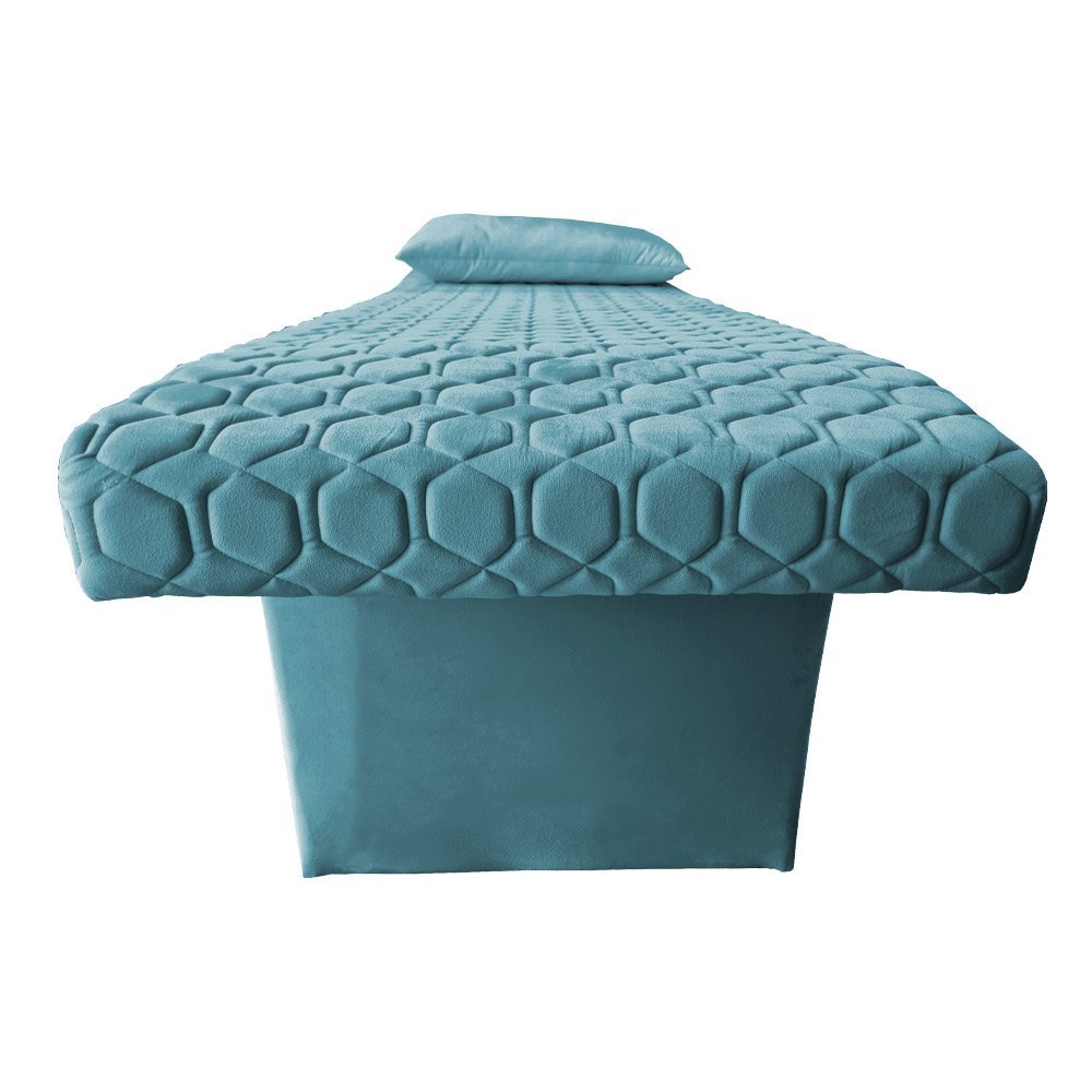 Maca Estética Capitonê matelassê reta SLK Decor Azul Turquesa - 3