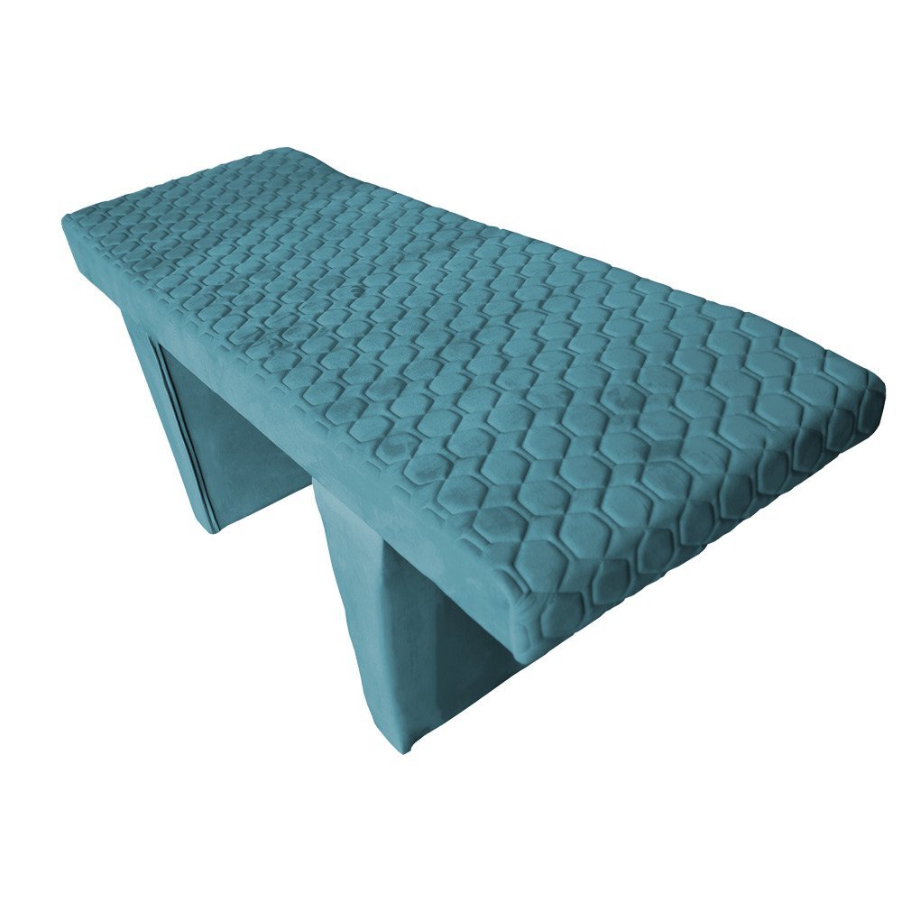 Maca Estética Capitonê matelassê reta SLK Decor Azul Turquesa - 4