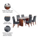 Ver imagem 6 de Conjunto de Mesa Sala de Jantar Ripada Tampo com Vidro Santiago 1,80m 6 Cadeiras Grécia Dobuê