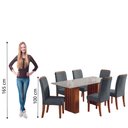 Ver imagem 7 de Conjunto de Mesa Sala de Jantar Ripada Tampo com Vidro Santiago 1,80m 6 Cadeiras Grécia Dobuê
