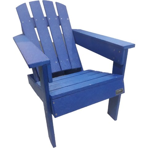 Cadeira Adirondack Madeira Plástica Maciça Marrom Lanci Lc-09 Azul