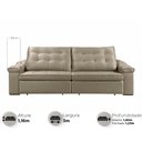 Ver imagem 2 de Sofá Retrátil Reclinável Houston 3m Csr Studio Veludo Kaki