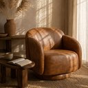 Ver imagem 2 de Poltrona Decorativa Avany Base Giratória Corano Caramelo - Nexta Casa