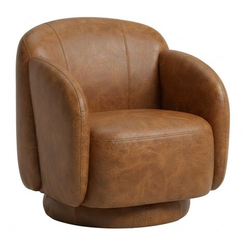 Poltrona Decorativa Avany Base Giratória Corano Caramelo - Nexta Casa