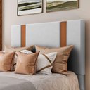 Ver imagem 2 de Cabeceira Estofada King 195 Cm Ametista Corino Branco
