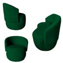 Ver imagem 2 de Kit Namoradeira + 2 Poltronas Decorativa Beatriz Orgânica Bouclé Verde
