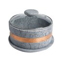 Ver imagem 1 de Boleira de Pedra Sabão Cobre Tampa Vidro Bolo Torta 22x14cm