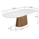 Ver imagem 2 de Mesa de Jantar Roma Oblongo 220x90cm - Amêndoa - Tampo 220x90cm Branco/vidro Off-white