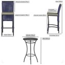 Ver imagem 2 de Mesa Bistrô e 4 Banquetas Roma Preta Corda Estofado 8 Trama Azul