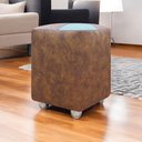 Ver imagem 1 de Puff Decorativo Quadrado Penteadeira Urban - Peroba-bege Corino