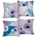 Ver imagem 1 de Kit com 4 Capas para Almofadas Decorativas Flores e Formas