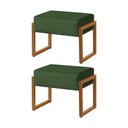 Ver imagem 1 de Kit 2 Puffs Decorativos Estofado Veludo Verde Vegas Base Ferro