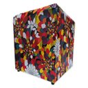Ver imagem 2 de Puff Banqueta Quadrado Cubo Decorativo Courino e Suede Folhas Colorido Courino