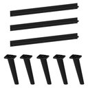Ver imagem 1 de Kit 3 Puxadores com 5 Pés Palito Retrô para Balcão Cozinha 120cm Veneza Multimóveis Mp2307 Preto