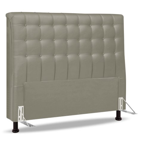 Cabeceira Cama Box Casal Queen Size Ciara 160cm Botonê com Frame Suede Bege - Desk Design