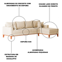 Ver imagem 3 de Sofá 4 Lugares Beny com Chaise Direito Suede Bege