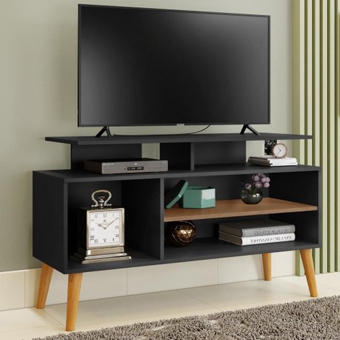Rack Villa Mistral para TV Preto e Canela