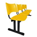 Ver imagem 3 de Longarina Cadeira 4 Lugares Iso Plástica Coluna Dupla Para Recepção Auditório Igreja Amarela