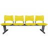 Longarina Cadeira 4 Lugares Iso Plástica Coluna Dupla Para Recepção Auditório Igreja Amarela - 2