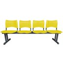 Ver imagem 2 de Longarina Cadeira 4 Lugares Iso Plástica Coluna Dupla Para Recepção Auditório Igreja Amarela