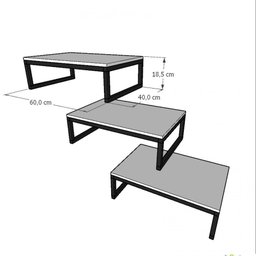 Kit com 3 Prateleira Industrial Suspensa Parede Nicho Cinza Cozinha Escritorio Sala Quarto Infantil - 2