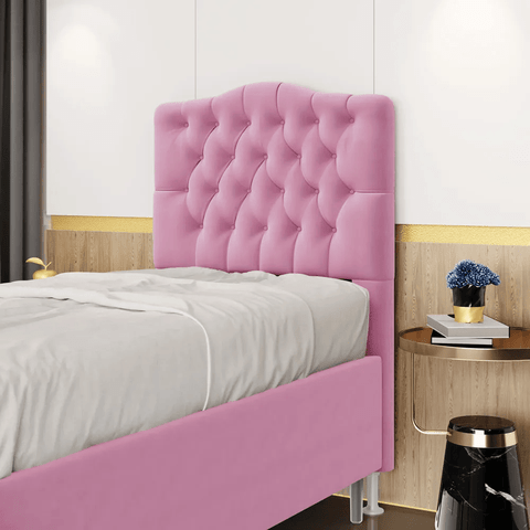 Cabeceira Estofada Para Cama Box Pollux 90 Para Cama de Solteiro Sued Rosê Aradecor