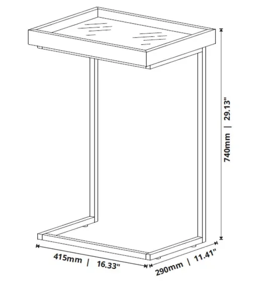 Mesa de Apoio Jb 4774 Império Móveis:pérola Bronze - 4